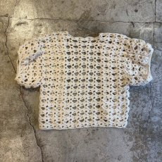 画像2: SHORT SLEEVE CROCHET KNIT DESIGN BOLERO CARDIGAN / Ladies M (2)