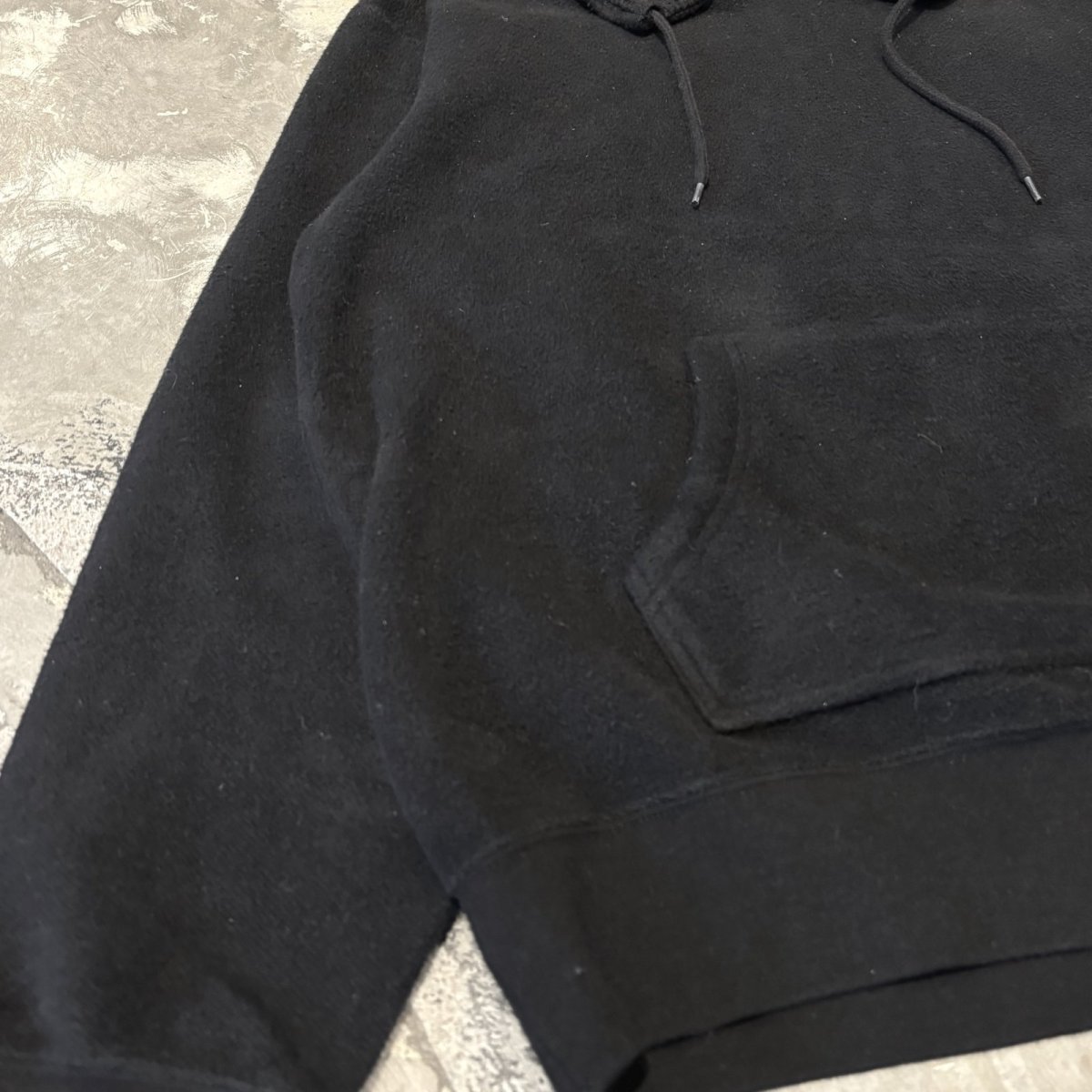 画像5: SLEEVE LOGO EMBROIDERY BLACK COLOR THERMAL HOODIE SWEAT / Mens M (5)