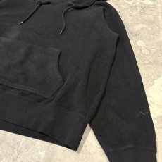 画像6: SLEEVE LOGO EMBROIDERY BLACK COLOR THERMAL HOODIE SWEAT / Mens M (6)