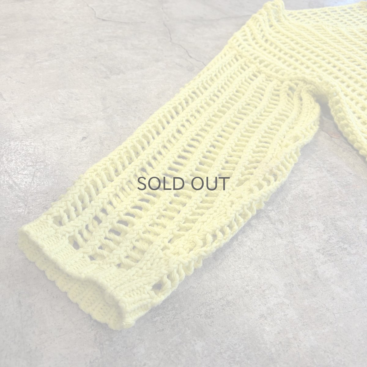 画像4: YELLOW COLOR CROCHET SHORT DESIGN KNIT L/S TOPS / Ladies FREE (4)