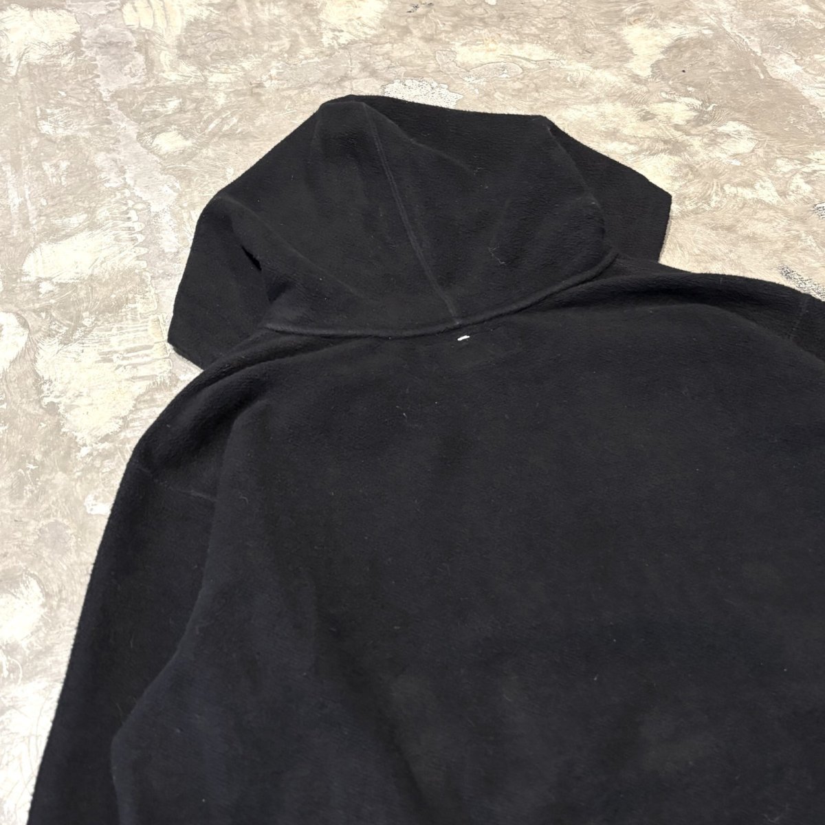 画像9: SLEEVE LOGO EMBROIDERY BLACK COLOR THERMAL HOODIE SWEAT / Mens M (9)