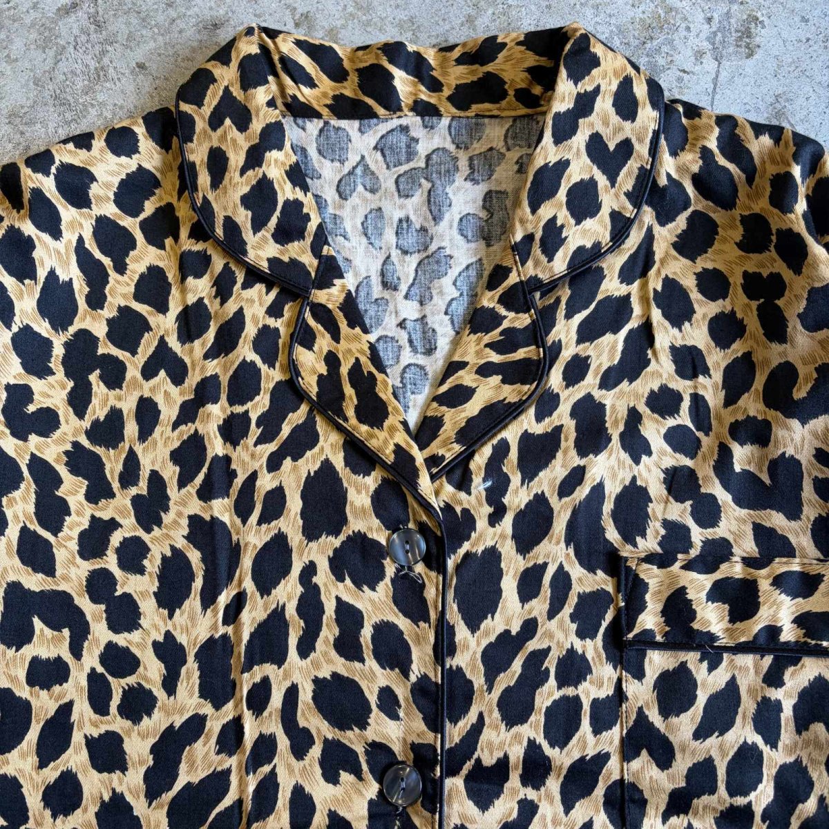 画像5: LEOPARD PATTERN PAJAMAS L/S SHIRT / Ladies L (5)