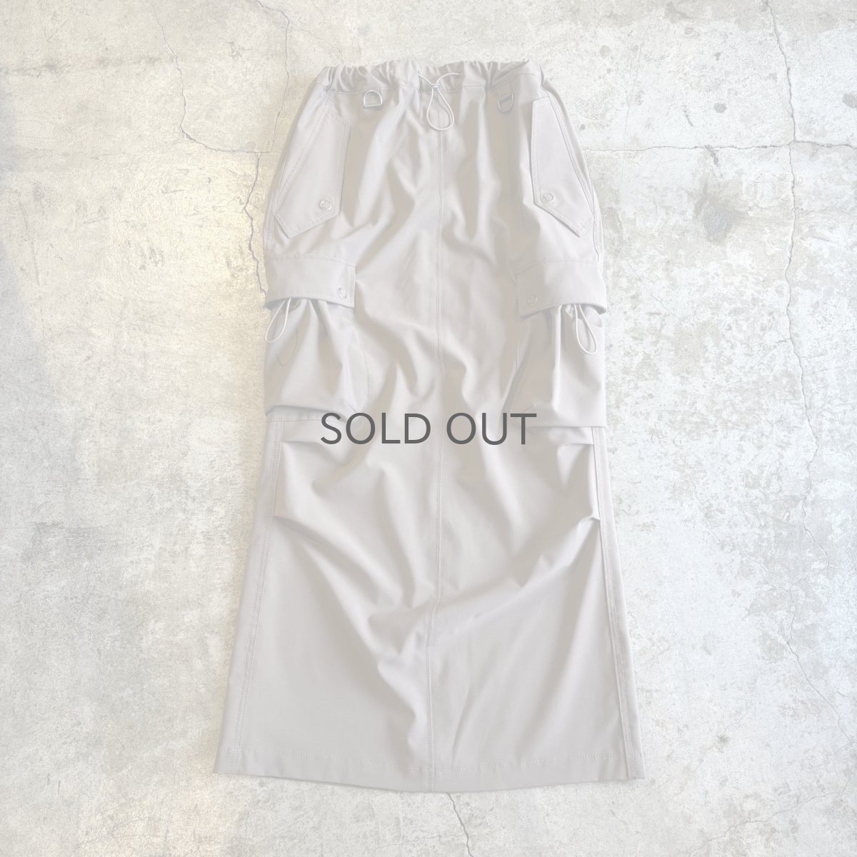 画像1: WAIST DRAW CORD DESIGN CARGO SKIRT / FREE~W35 (1)