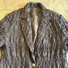 画像5: EMBOSS GATHER DESIGN TAILORED JACKET / Ladies M (5)