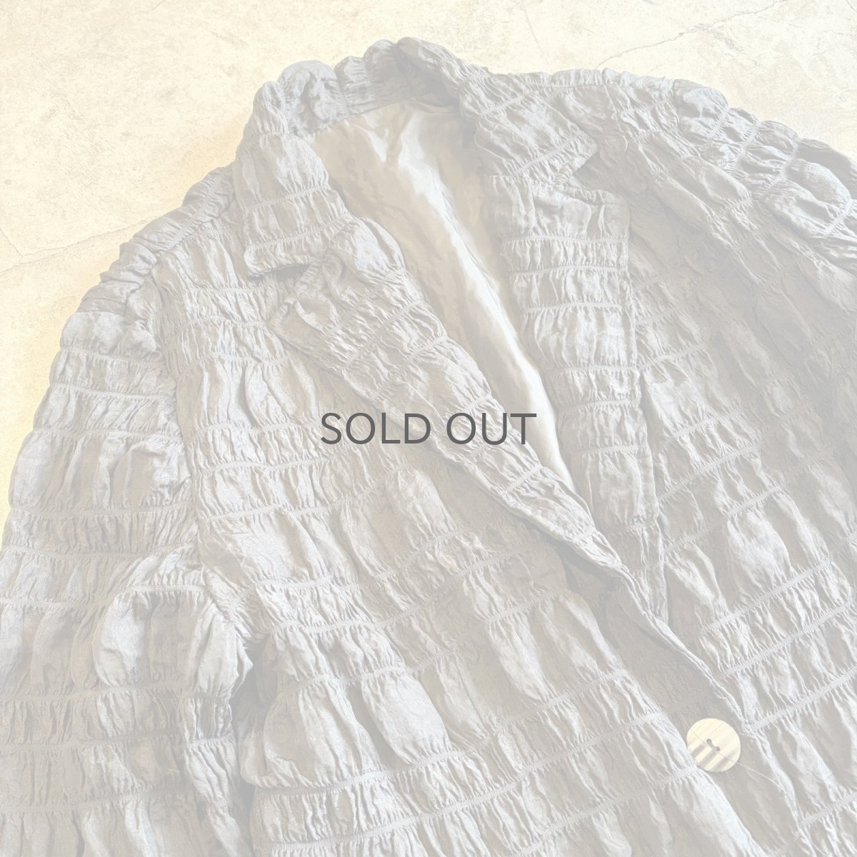 画像3: EMBOSS GATHER DESIGN TAILORED JACKET / Ladies M (3)