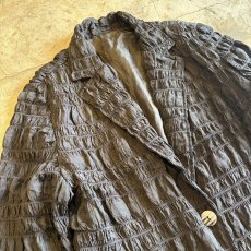 画像3: EMBOSS GATHER DESIGN TAILORED JACKET / Ladies M (3)