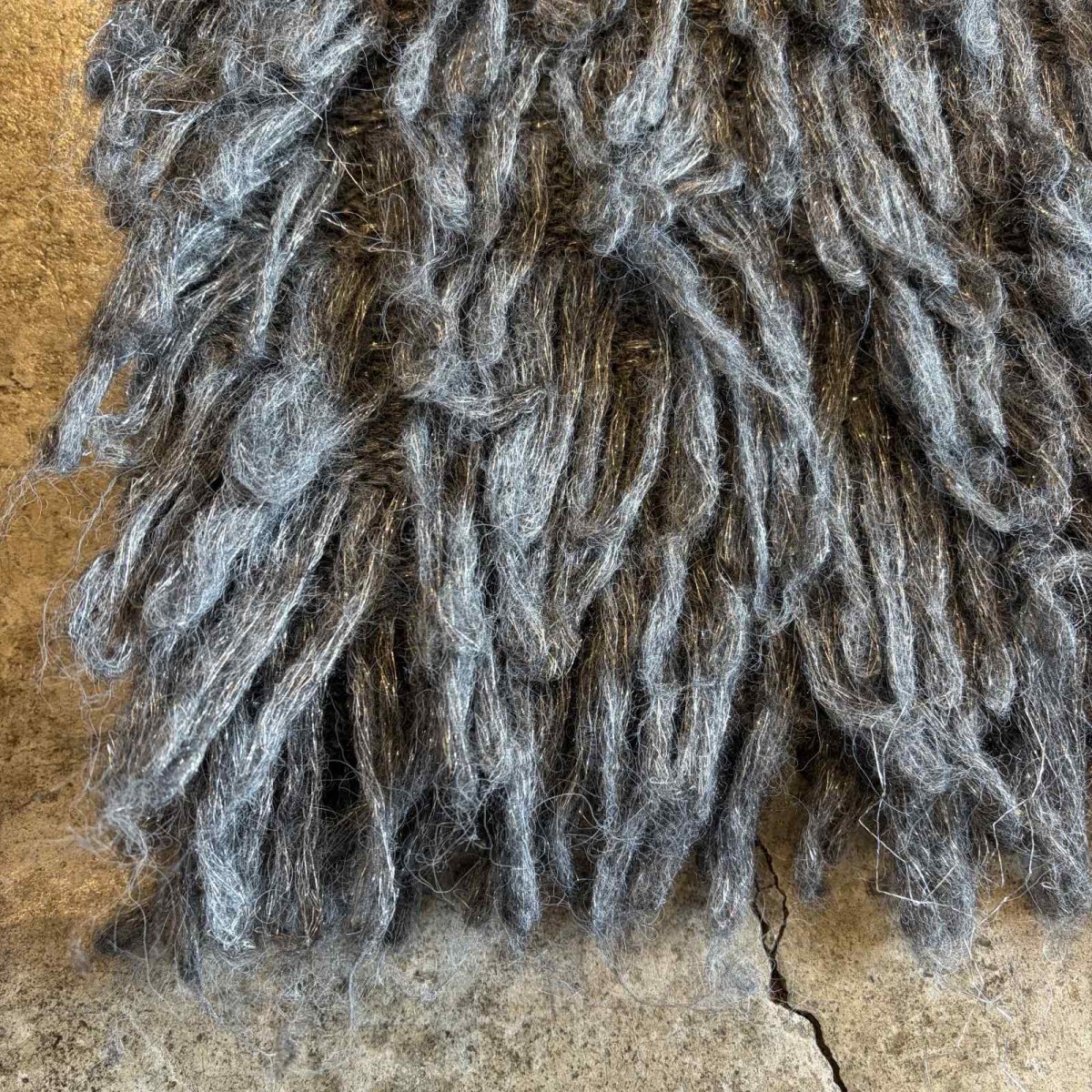 画像4: POINT GITTER LOOP FRINGE DESIGN KNIT S/S CARDIGAN / Ladies L (4)