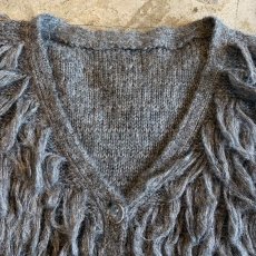画像8: POINT GITTER LOOP FRINGE DESIGN KNIT S/S CARDIGAN / Ladies L (8)