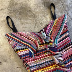 画像3: MIX MATERIAL BRAID COLOR FRINGE DESIGN BUSTIER / Ladies S / MADE IN USA (3)