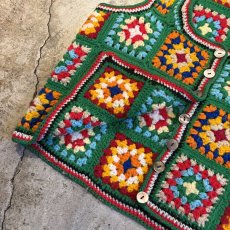画像8: FFRONT BUTTON DESIGN COLOR CROCHET VEST / Ladies M (8)