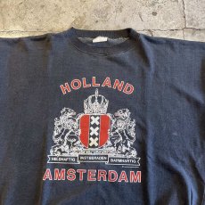 画像8: 90's BLACK COLOR FRONT "AMSTERDAM" DESIGN L/S SWEAT / Ladies L  (8)