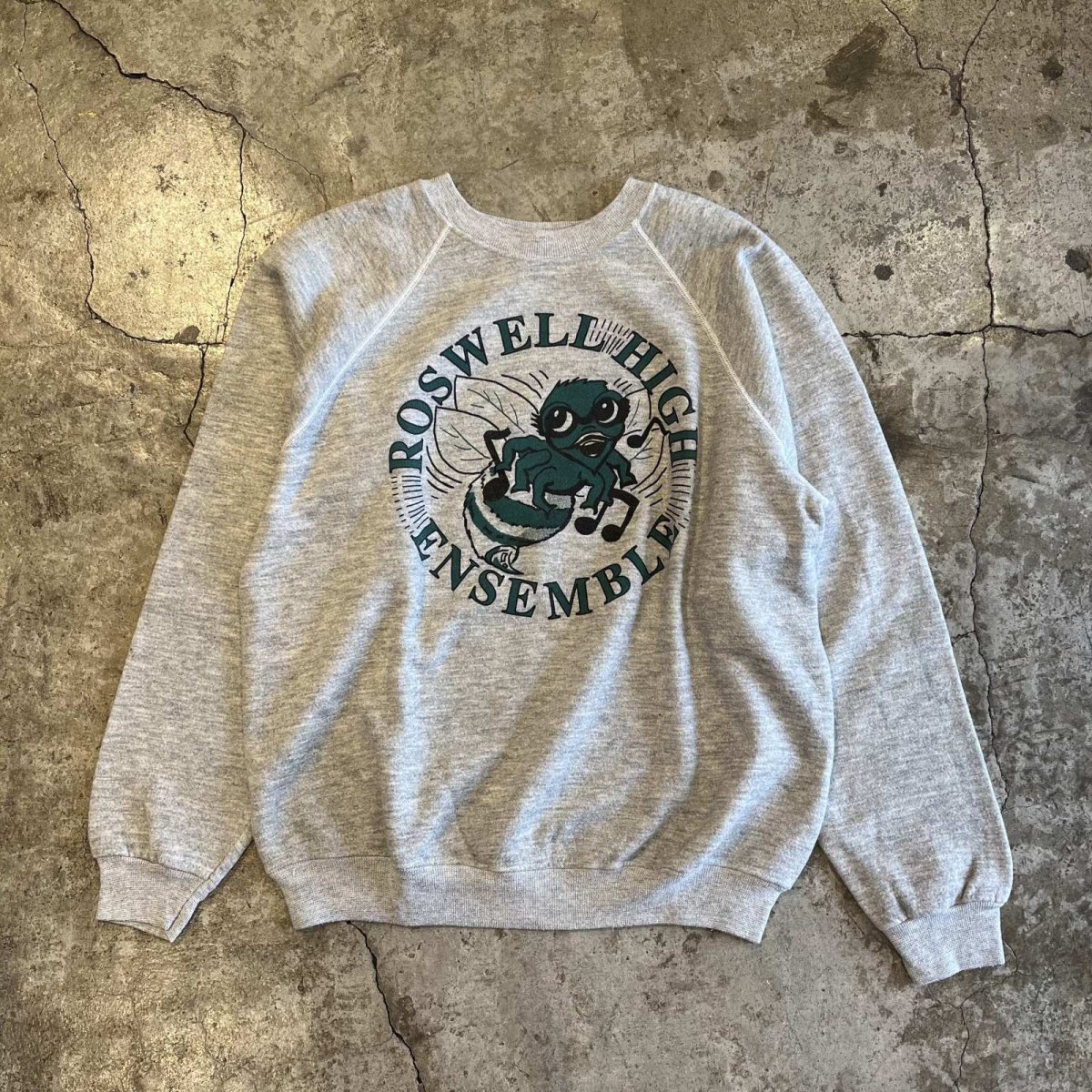 画像1: 80's FRONT COLOR PRINTED DESIGN L/S SWEAT / Ladies L(XL) / MADE IN USA (1)