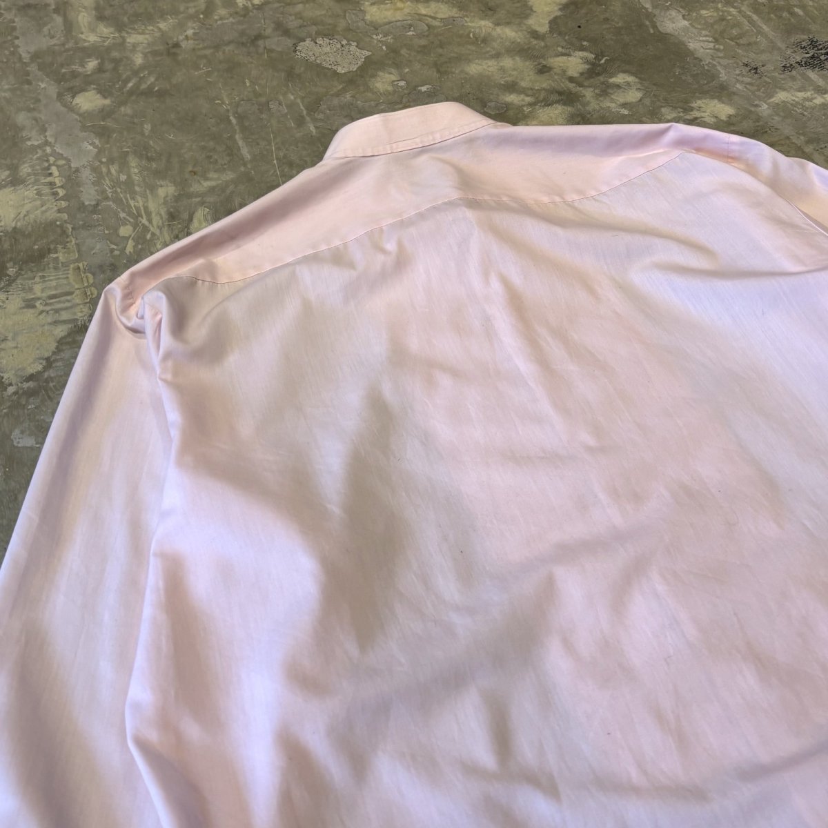 画像9: FRONT PLEATED PINK COLOR DRESS L/S SHIRT / Mens XL (9)