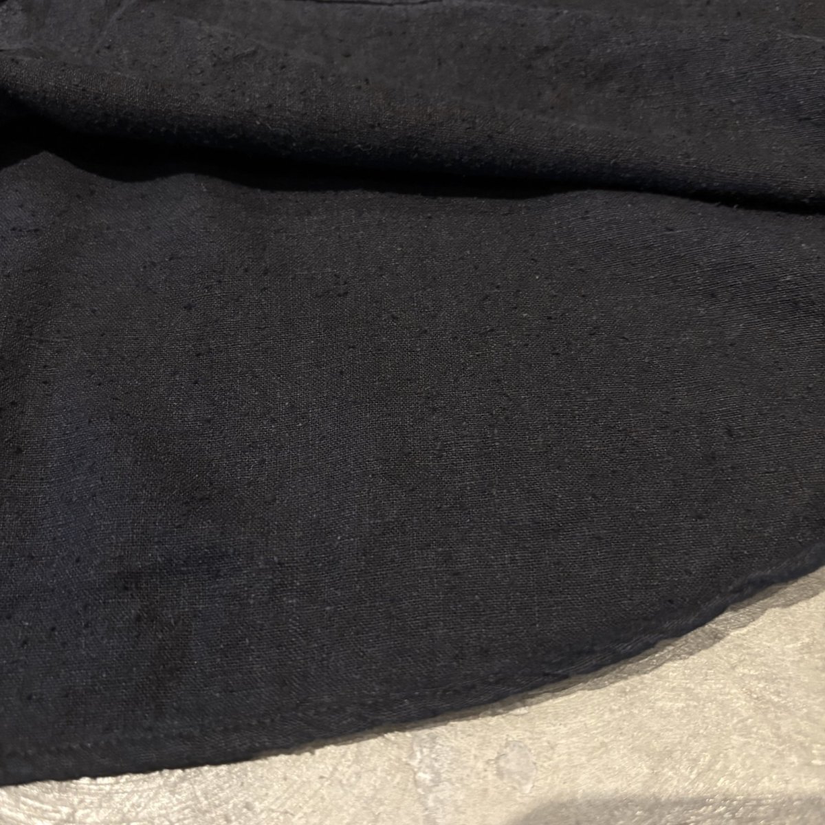 画像8: 2POCKET BLACK COLOR SILK L/S SHIRT / Mens XL (8)