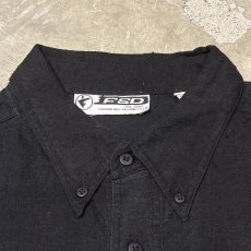 画像10: 2POCKET BLACK COLOR SILK L/S SHIRT / Mens XL (10)