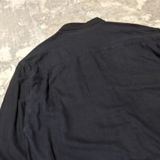 画像9: 2POCKET BLACK COLOR SILK L/S SHIRT / Mens XL (9)