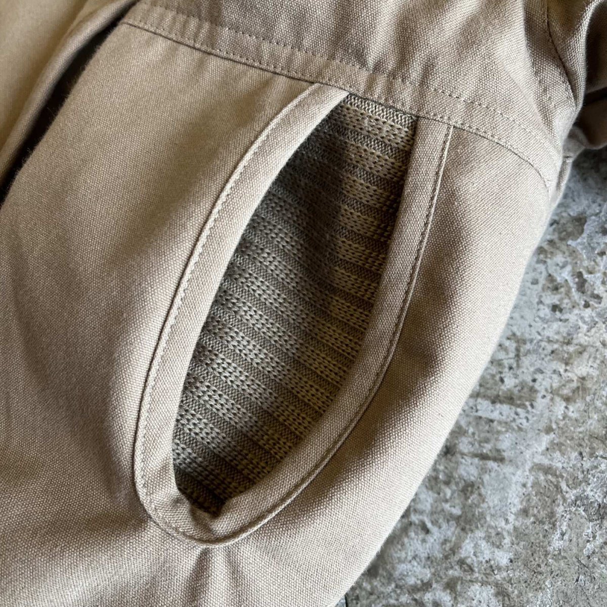 画像6: SLEEVE RIB ELBOW DESIGN BEIGE COLOR ZIP UP JACKET / Ladies L(M) / MADE IN PARIS (6)