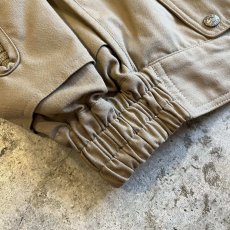 画像3: SLEEVE RIB ELBOW DESIGN BEIGE COLOR ZIP UP JACKET / Ladies L(M) / MADE IN PARIS (3)