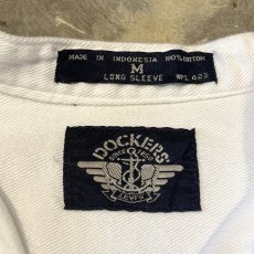 画像11: BAND COLLAR POINT EMBROIDERY COTTON L/S SHIRT / Mens M(L) (11)