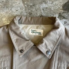 画像11: SLEEVE RIB ELBOW DESIGN BEIGE COLOR ZIP UP JACKET / Ladies L(M) / MADE IN PARIS (11)