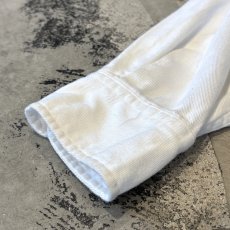 画像7: BAND COLLAR POINT EMBROIDERY COTTON L/S SHIRT / Mens M(L) (7)