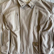 画像9: SLEEVE RIB ELBOW DESIGN BEIGE COLOR ZIP UP JACKET / Ladies L(M) / MADE IN PARIS (9)