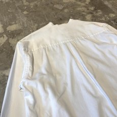 画像9: BAND COLLAR POINT EMBROIDERY COTTON L/S SHIRT / Mens M(L) (9)