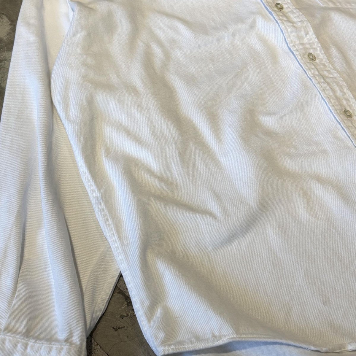 画像5: BAND COLLAR POINT EMBROIDERY COTTON L/S SHIRT / Mens M(L) (5)