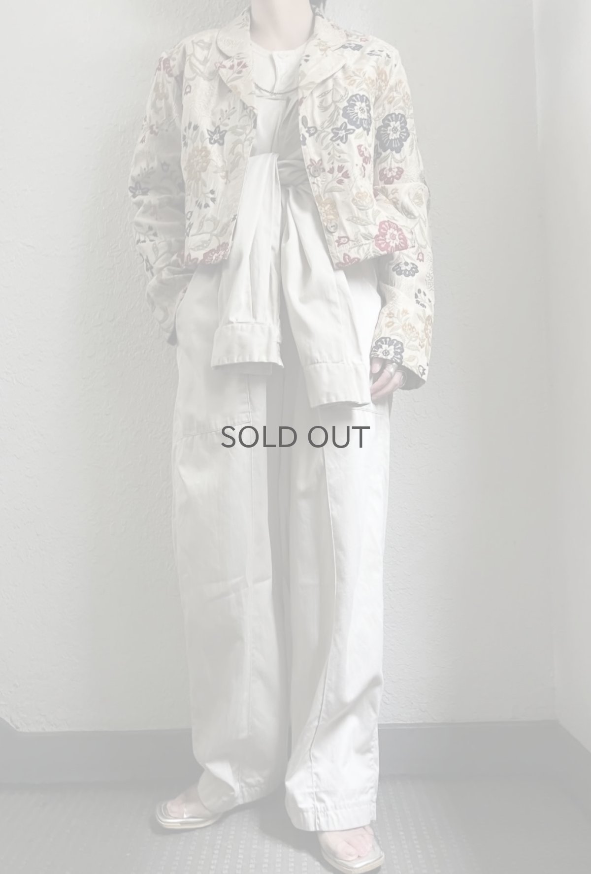 画像14: ALL OVER FLOWER EMBROIDERY PATTERN SHORT DESIGN JACKET / Ladies M(14) (14)