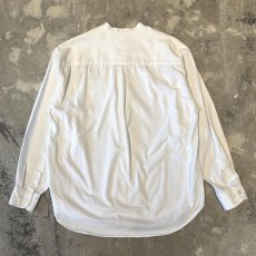 画像2: BAND COLLAR POINT EMBROIDERY COTTON L/S SHIRT / Mens M(L) (2)