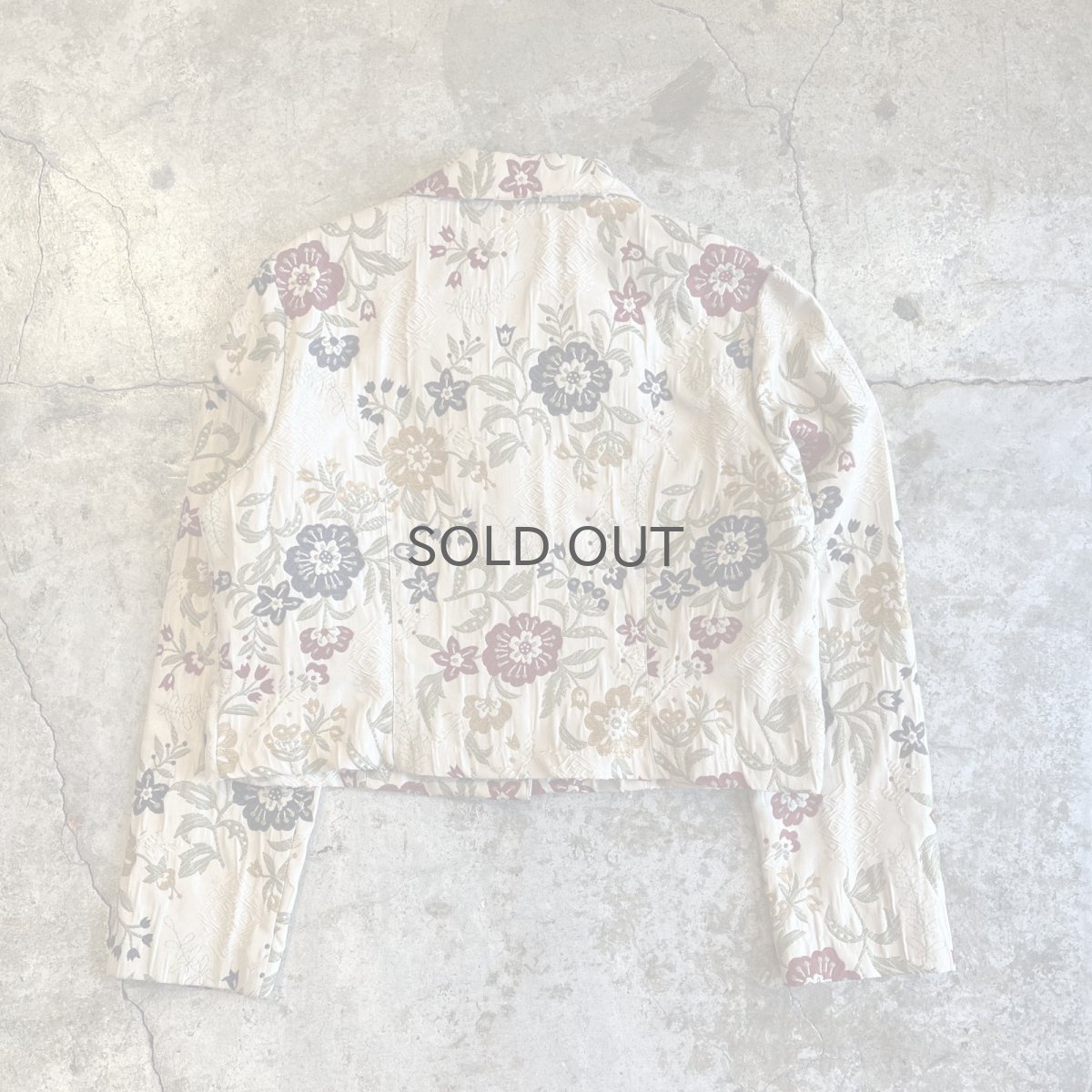 画像2: ALL OVER FLOWER EMBROIDERY PATTERN SHORT DESIGN JACKET / Ladies M(14) (2)