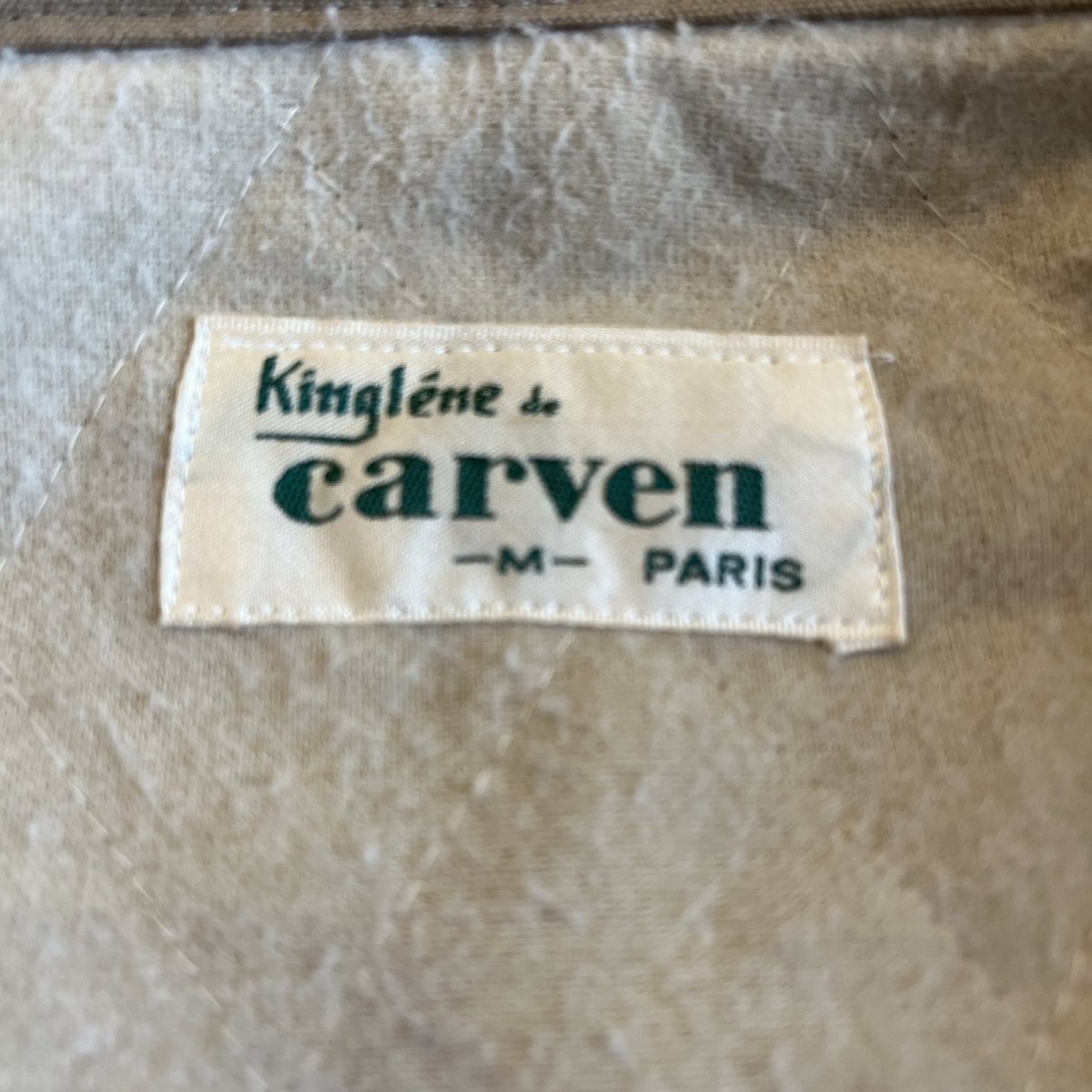 画像15: SLEEVE RIB ELBOW DESIGN BEIGE COLOR ZIP UP JACKET / Ladies L(M) / MADE IN PARIS (15)