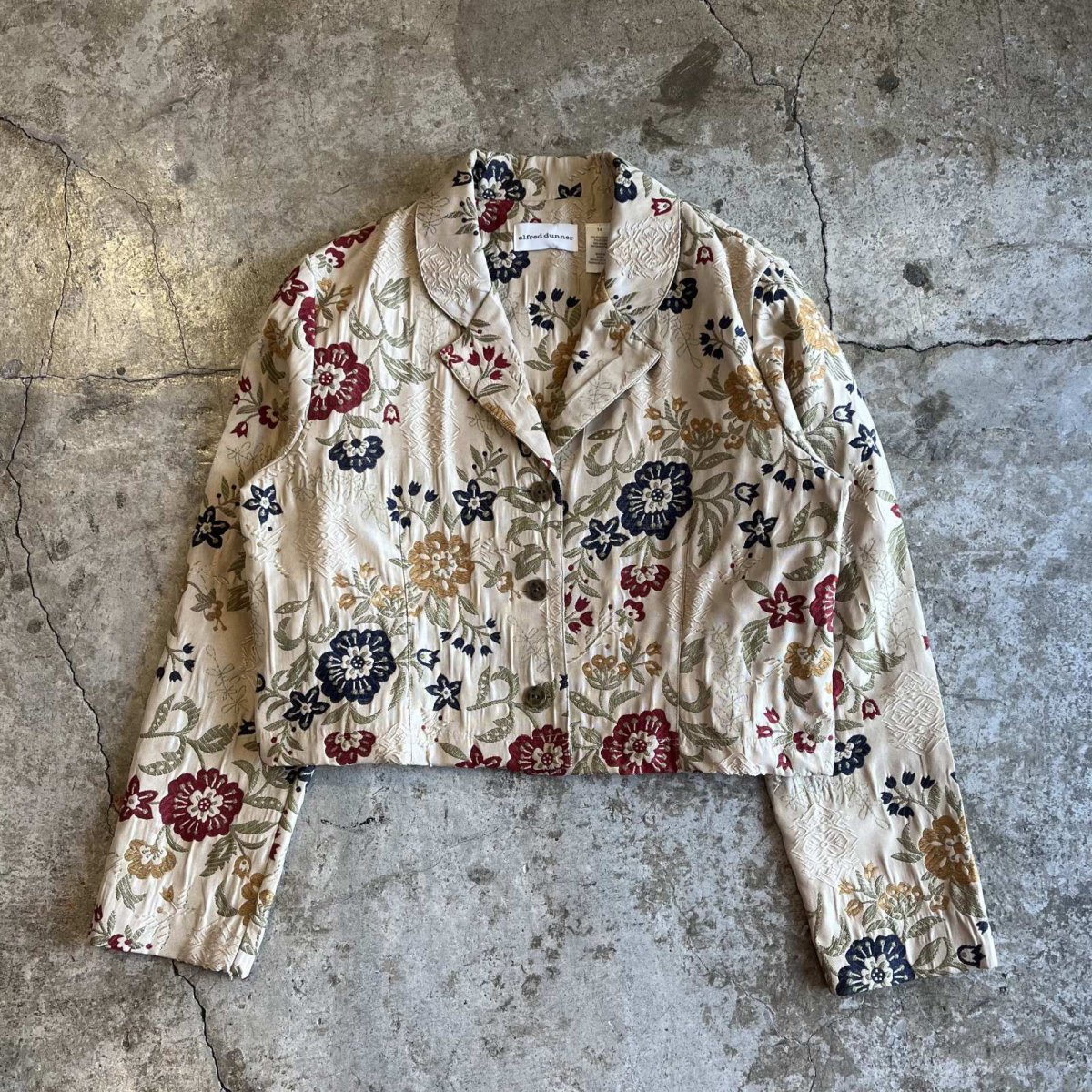 画像1: ALL OVER FLOWER EMBROIDERY PATTERN SHORT DESIGN JACKET / Ladies M(14) (1)