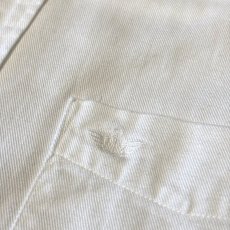 画像10: BAND COLLAR POINT EMBROIDERY COTTON L/S SHIRT / Mens M(L) (10)