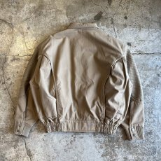 画像2: SLEEVE RIB ELBOW DESIGN BEIGE COLOR ZIP UP JACKET / Ladies L(M) / MADE IN PARIS (2)