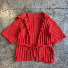 画像1: RED COLOR DESIGN SUMMER KNIT S/S CARDIGAN / Ladies M (1)