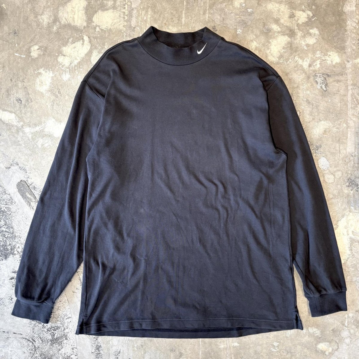 画像1: 【NIKE】LOGO EMBROIDERY MOCK NECK L/S TOPS / Mens M(L) (1)