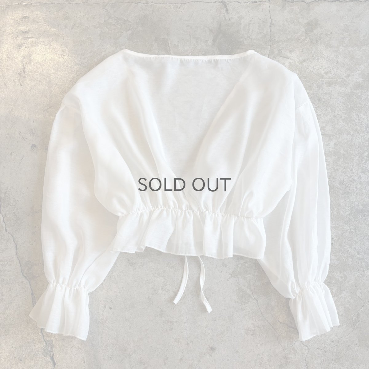 画像2: WAIST DESIGN SHEER SHORT L/S CARDIGAN  / Ladies M (2)