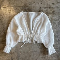 画像1: WAIST DESIGN SHEER SHORT L/S CARDIGAN  / Ladies M (1)