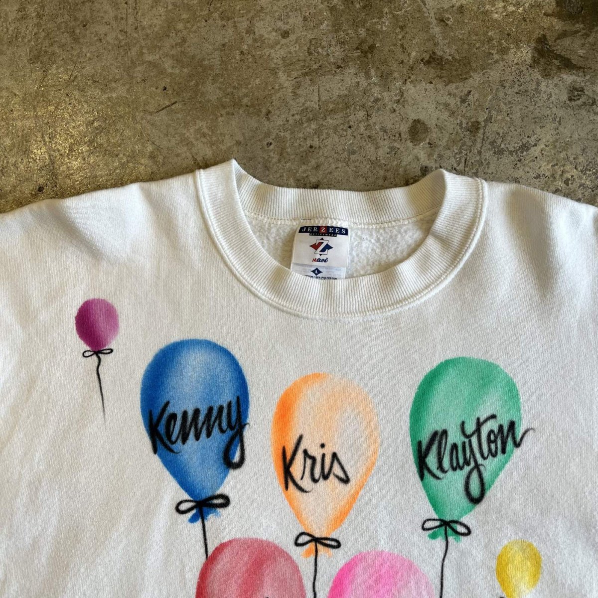 画像9: FRONT COLOR BALLOON PRINTED DESIGN L/S SWEAT / Ladies L / MADE IN USA (9)