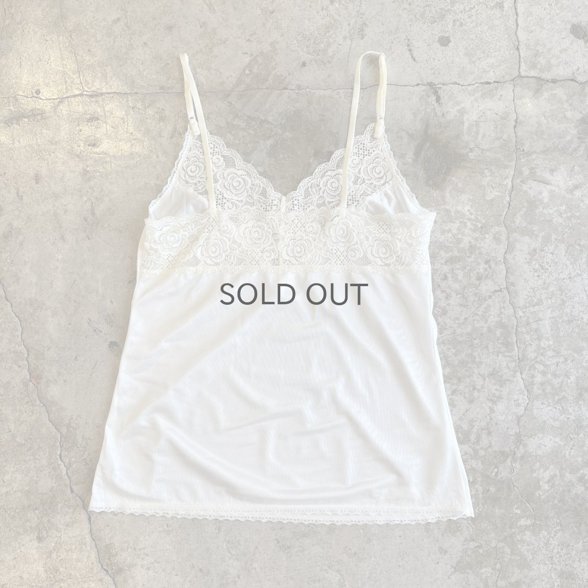 画像2: WHITE COLOR LACE DESIGN CAMISOLE / Ladies S (2)