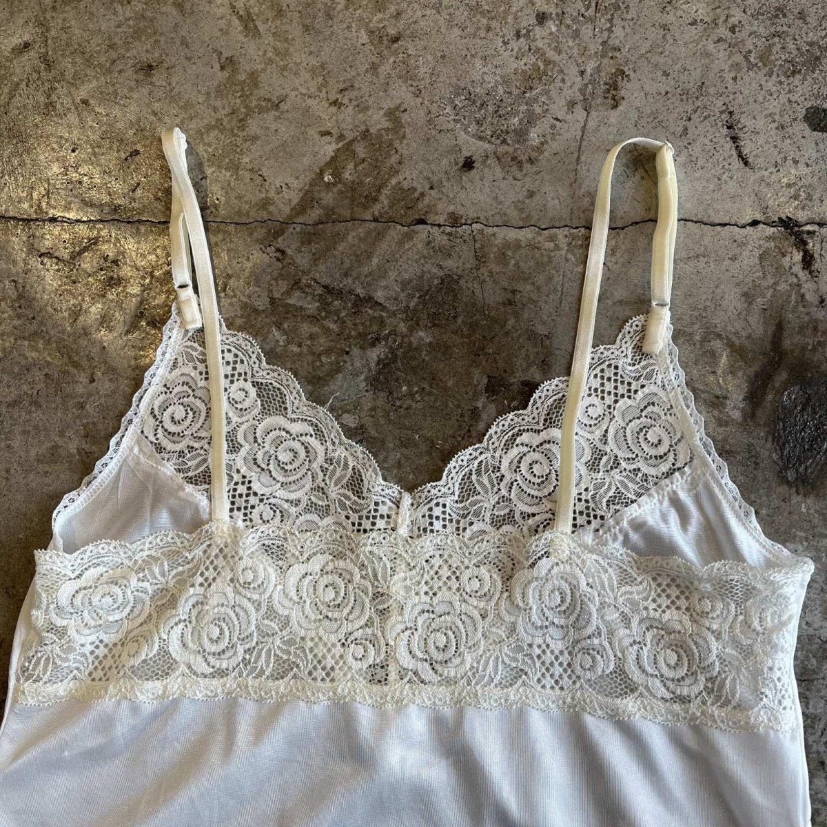 画像10: WHITE COLOR LACE DESIGN CAMISOLE / Ladies S (10)
