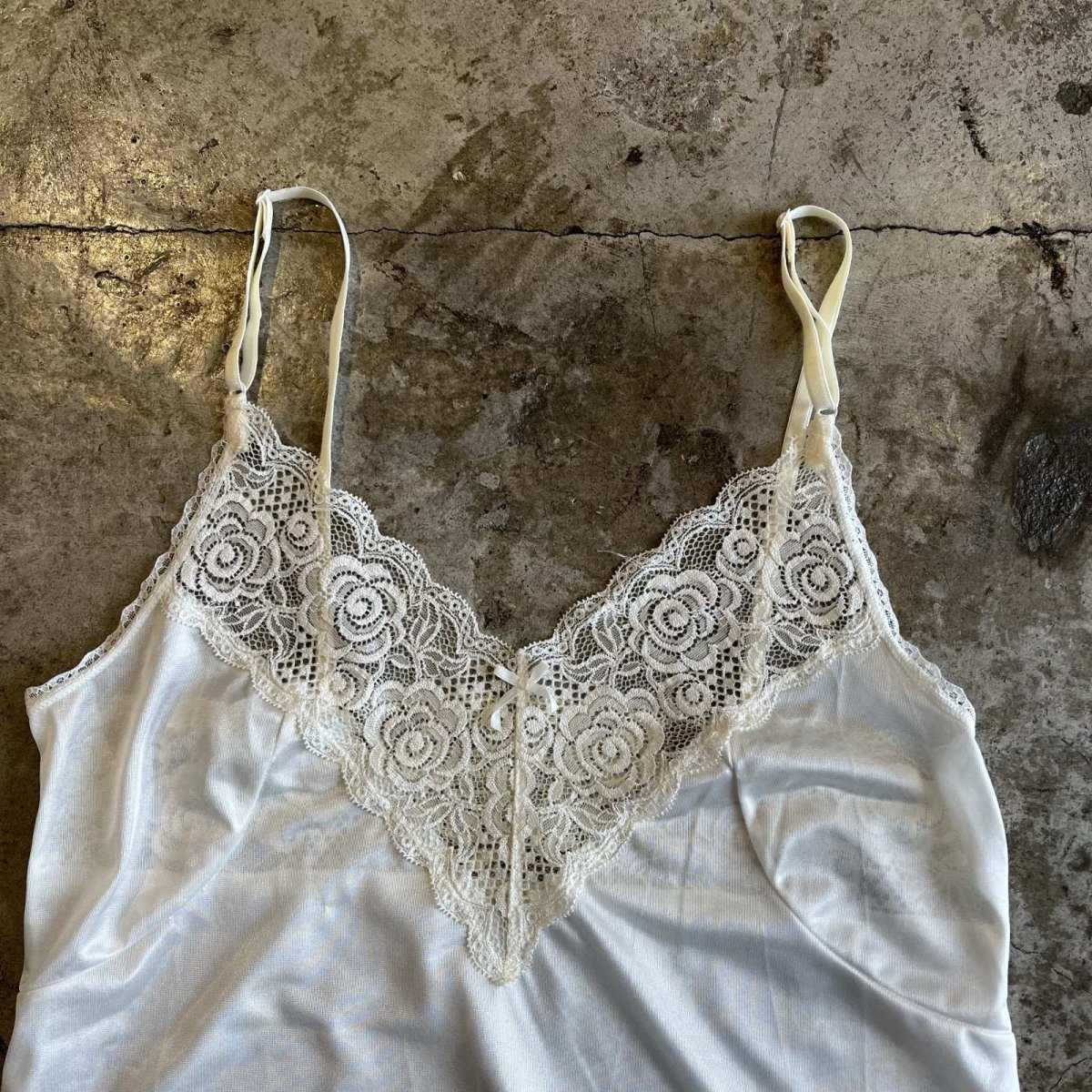 画像6: WHITE COLOR LACE DESIGN CAMISOLE / Ladies S (6)