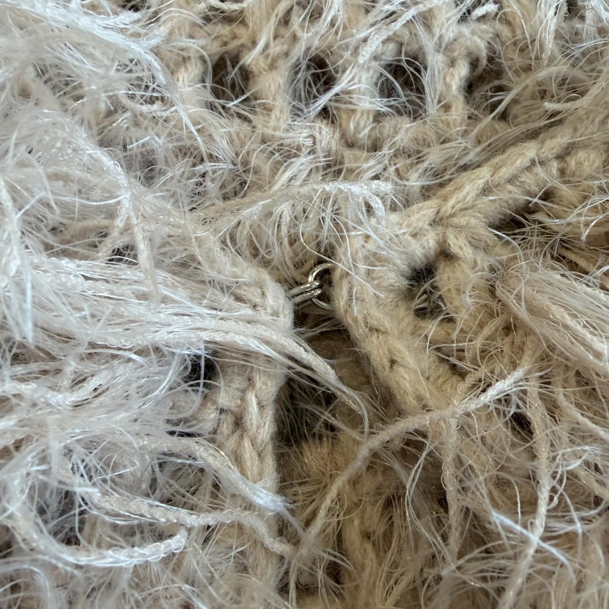 画像6: PINK BEIGE COLOR SHAGGY VOLUME DESIGN KNIT CARDIGAN / Ladies L (6)