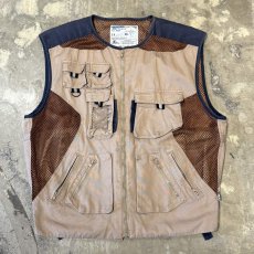 画像1: MESH SWITCHED MULTI POCKET ZIP UP VEST / Mens XL (1)