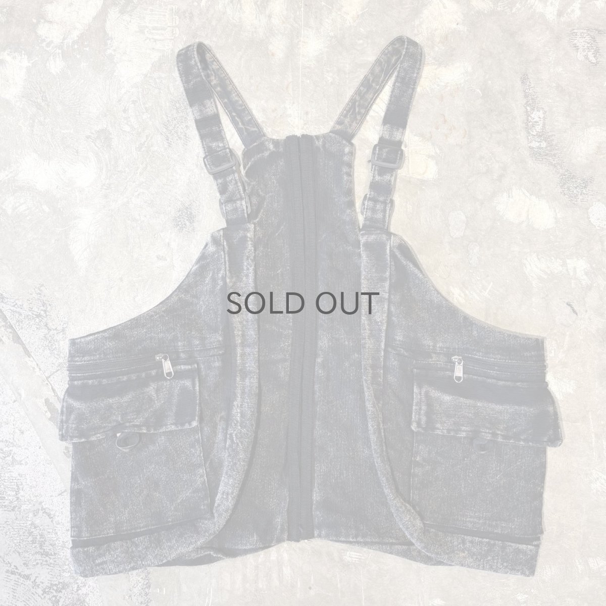 画像1: MULTI POCKET OVERALL STYLE VEST / Mens L (1)