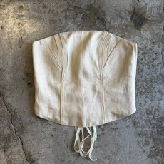 画像1: IVORY COLOR BACK LACE UP DESIGN CORSET / Ladies M~L (1)