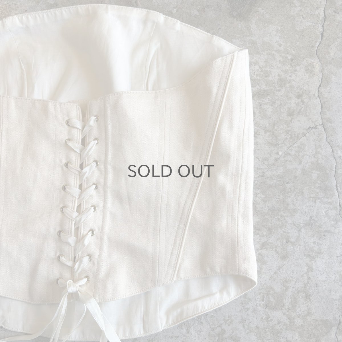 画像9: IVORY COLOR BACK LACE UP DESIGN CORSET / Ladies M~L (9)