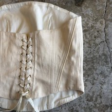 画像9: IVORY COLOR BACK LACE UP DESIGN CORSET / Ladies M~L (9)