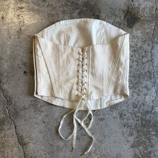 画像2: IVORY COLOR BACK LACE UP DESIGN CORSET / Ladies M~L (2)